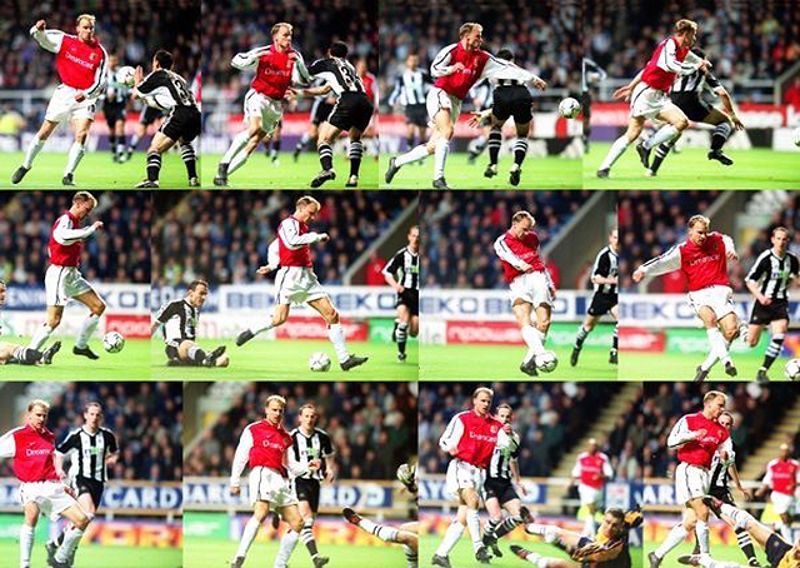 Bergkamp với siêu phẩm vào lưới Newcastle